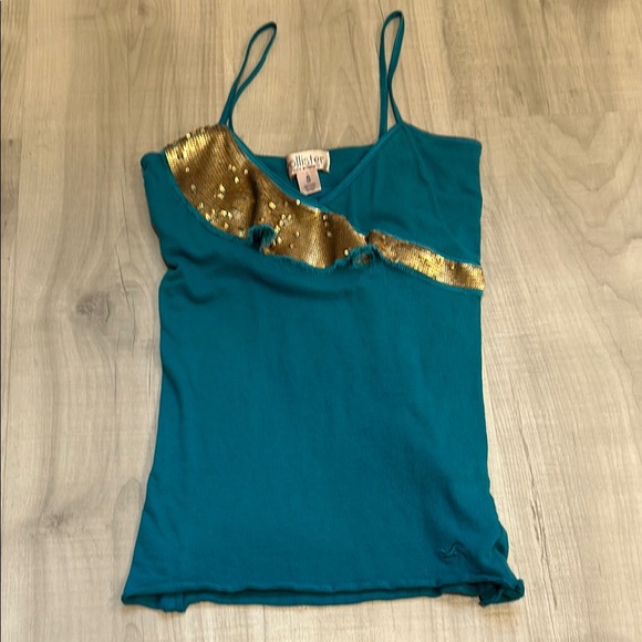 Size S Vintage Hollister Tanktop with Gold Sequins - Picture 2 of 3